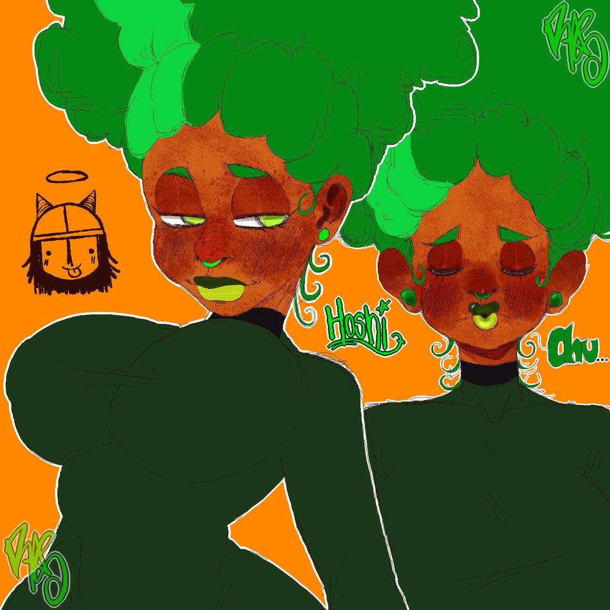 Some Hoshi doodles I made while playing sparking zero &amp; watching the undertale stream :”]