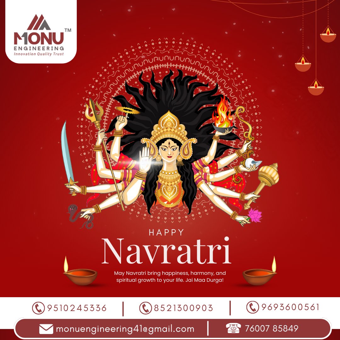 MonuEngineering's tweet image. 🌸✨ Wishing you a joyous #Navratri filled with strength, positivity &amp;amp; prosperity. Jai Maa Durga! 🙏💫 #HappyNavratri #MonuEngineering