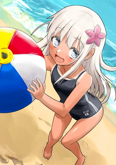 ろーちゃん進水日ですって! 呂500スクール水着だけ #艦これ
