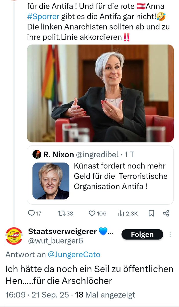 Ein überhaupt nicht strafbarer Tweet über die österreichische Justizministerin. Oder, <a href="/LPDWien/">POLIZEI WIEN</a> ???