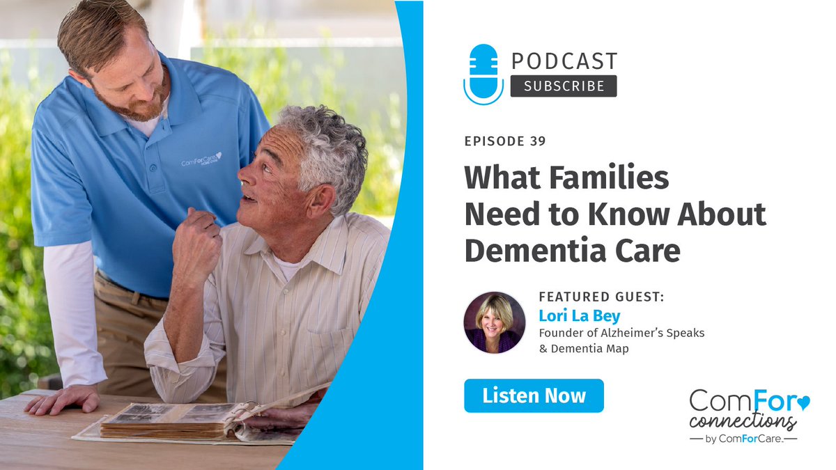 AlzSpks's tweet image. Navigating a #dementia diagnosis? Lori La Bey, founder of @AlzSpks joined the @ComForCare team on the #ComForConnections podcast to talk about what families & caregivers need to know about dementia care. Tune in: bit.ly/3Kau4sz #sponsored #caregiver #AlzheimersSpeaks