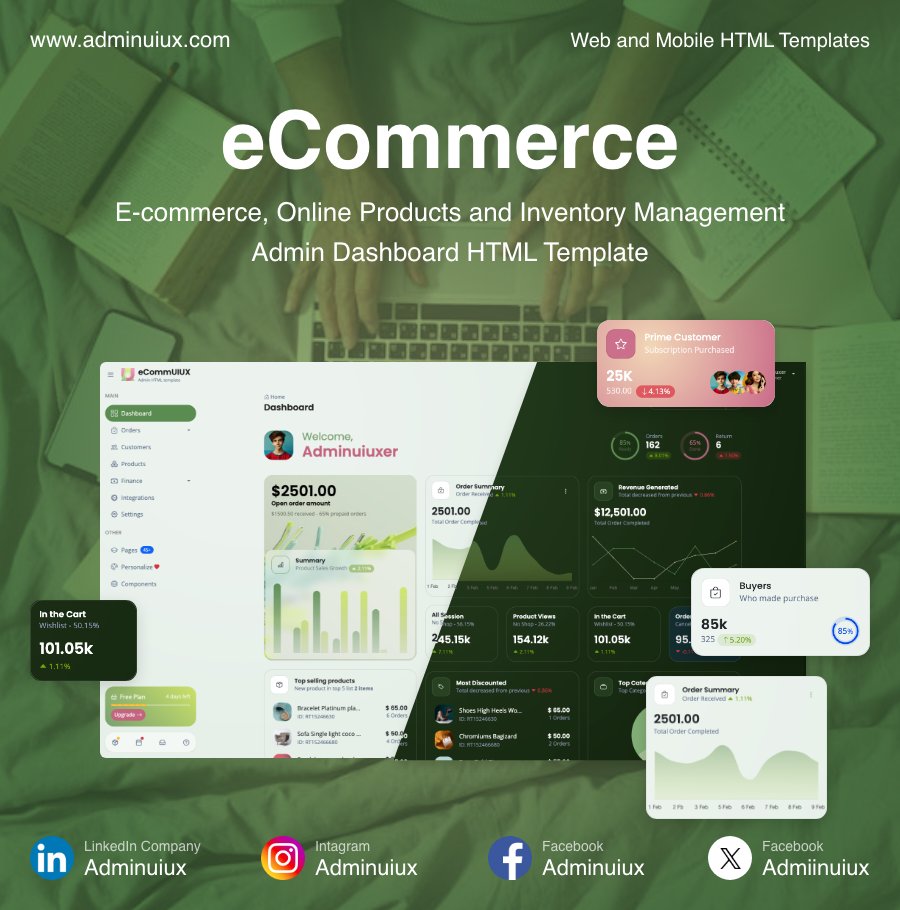 Admiinuiux's tweet image. zurl.co/ZhNd4
ECommerce - Shopping - Inventory Management - Product Stock - AdminUIUX Bootstrap themes and HTML templates #BootstrapThemes #HTMLTemplates #AdminDashboard #UIUX #Frontend #WebDesign