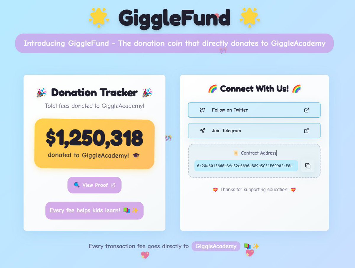 GiggleFundBSC's tweet photo. Sneak peek of our live donation tracker currently being built!  👀

For now can use the following link that automatically applies the required filters to see the live donations to @GiggleAcademy !

https://t.co/mf0yyec0nm https://t.co/CGWz1TEAXz
