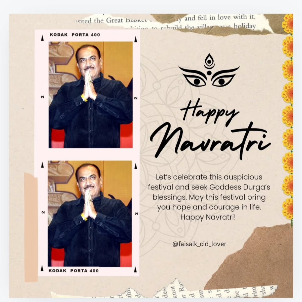 May the nine nights of Navratri bring you peace, hope, and fulfillment. Happy Navratri to you and your family. Shubh Navratri everyone. Jai Mata Di 🙏🙏
<a href="/shivaajisatam/">shivaji satam</a> 
#CID2 #faisalk_cid_lover #HappyNavratri