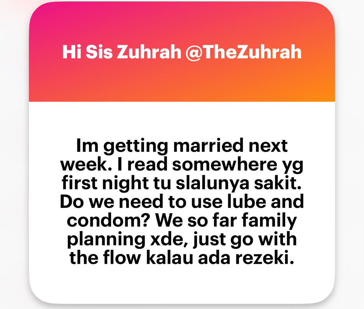 zuhrahx's tweet photo. Yes, use lube. Selalunya pengantin nervous extra, so vagina muscle spasm is strong. Lube akan bantu proses tu dengan kurangkan geseran.
Condom tak perlu kalau takde family planning.
#SexEd #bride2be https://t.co/0AJJzZ4Hcd