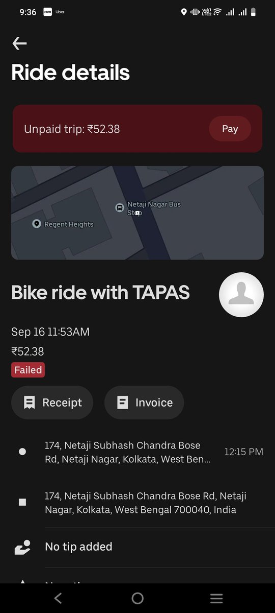 IamPramitMaity's tweet photo. @Uber_Support @UberIN_Support This payment was done long please remove it from my Unpaid Trip. 
#uberindia https://t.co/tHdjyre0fH