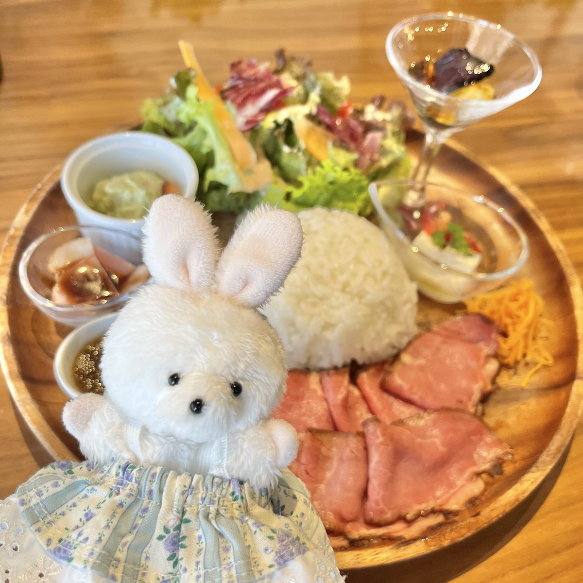 おしゃれごはんたべたです🍴

#ぬい活 #ぬい撮り
#まんぷくアニマルズ
#みんなのおもちゃばこ