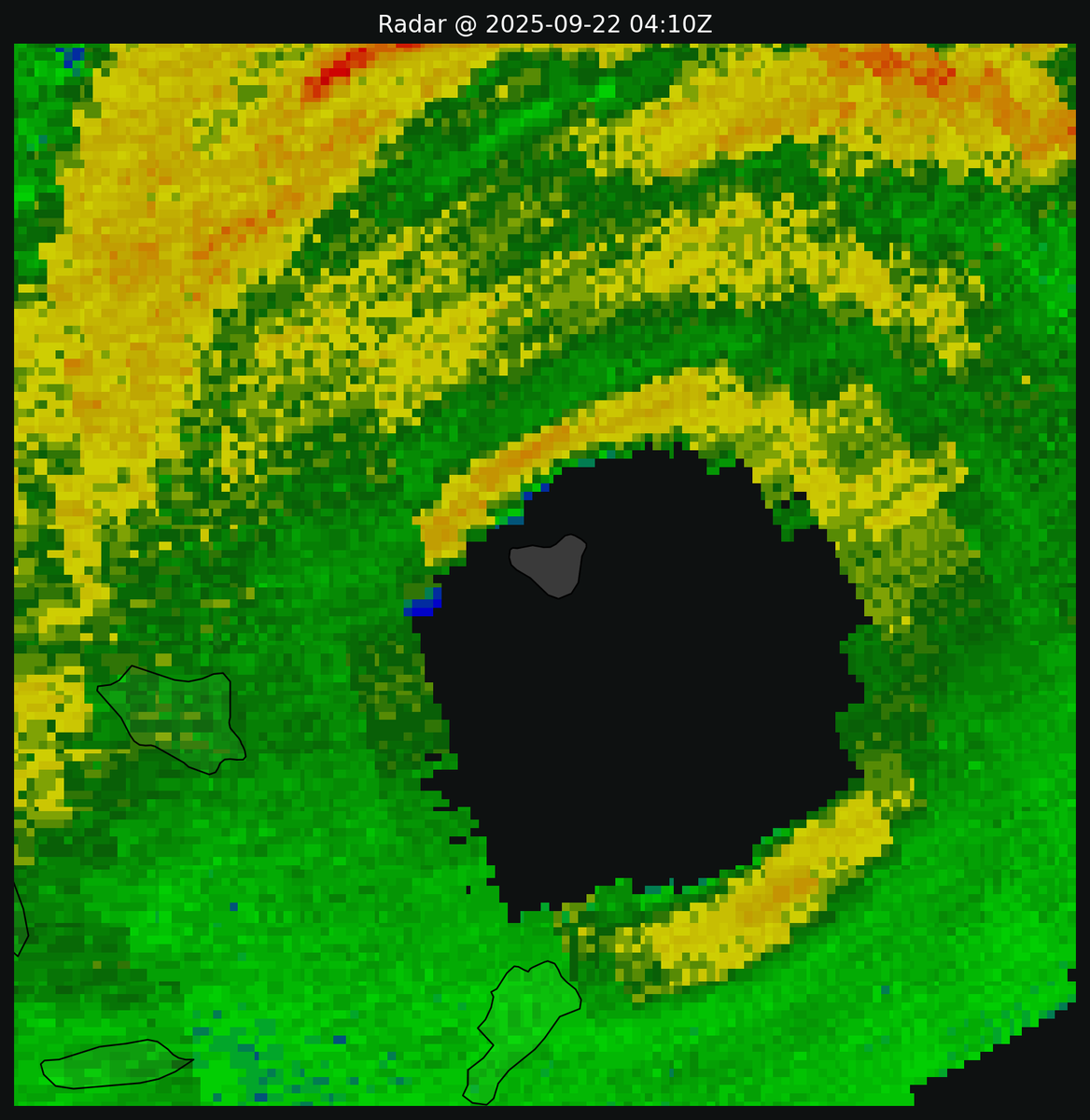 doomhaMwx's tweet photo. Babuyan Island right inside the eye of an intense category 5 supertyphoon! #Ragasa #NandoPH https://t.co/7XjpiTcrvN