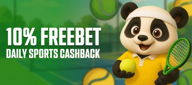Tonight is Monday Night Football 🏈

And all this week the 🐼 has your back!

Enjoy a 10% FREE BET on your daily sports losses. No limits! Just place your bets, and if luck doesn’t strike, the Panda gives you another chance to win!