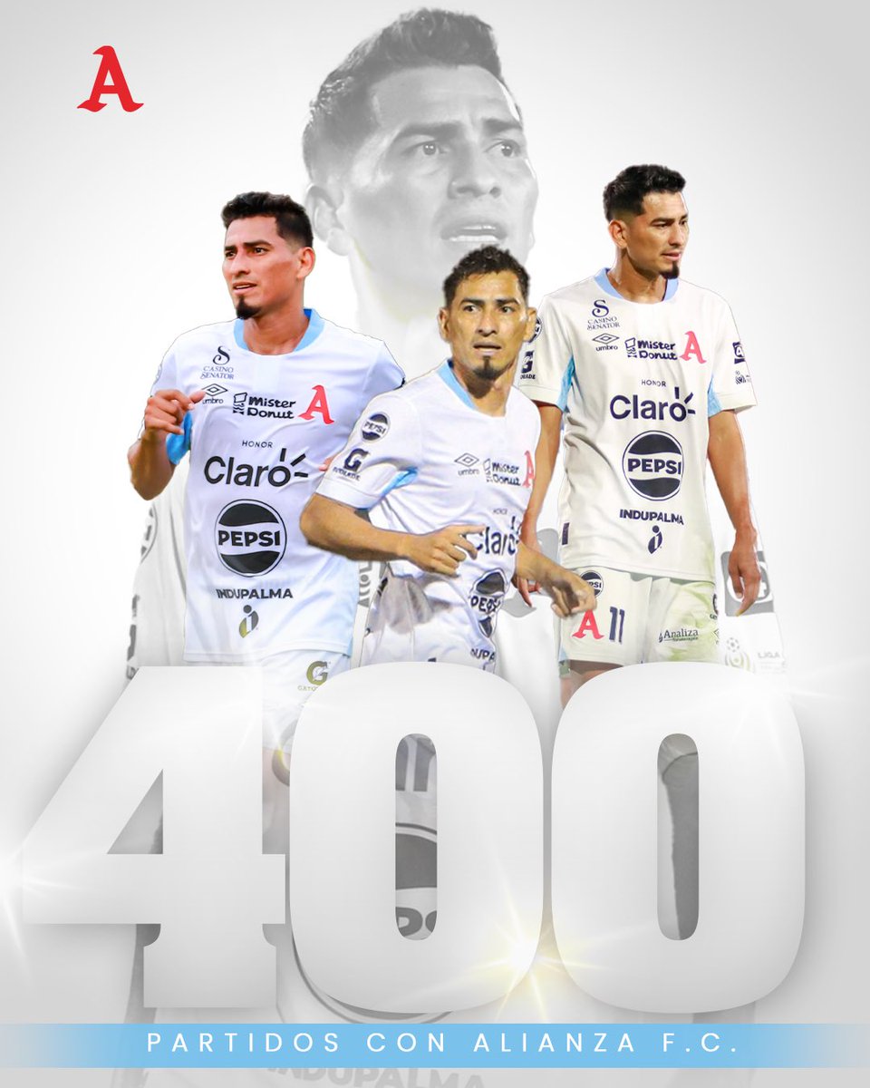 𝟒𝟎𝟎 𝐏𝐀𝐑𝐓𝐈𝐃𝐎𝐒, una sola pasión. ⚪🐘
Segundo máximo goleador en la historia del club y ejemplo de entrega, liderazgo y amor por esta camiseta.

¡Leyenda eterna de Alianza FC! 🅰️⚽️

#400Partidos #LaGloriaNosPertenece #AlianzaFC