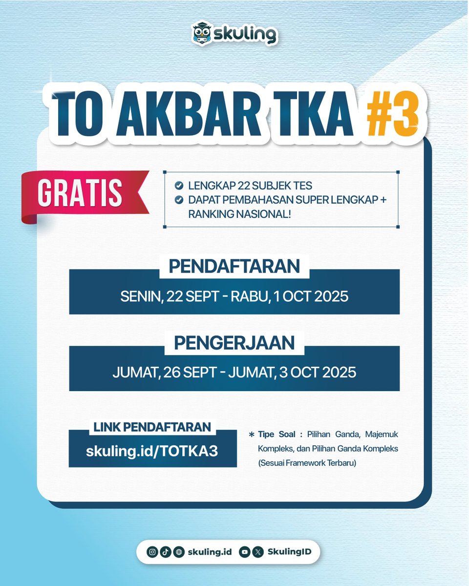 Skuling | Latsol & TO SNBT, TKA, Kedinasan tweet media