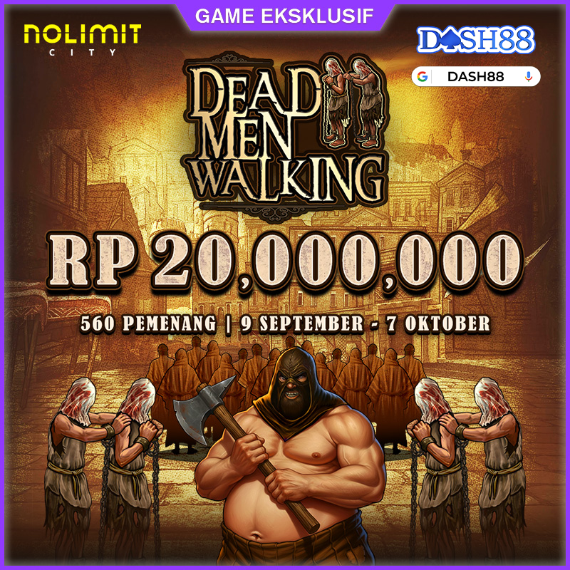 dashcuan's tweet photo. DASH88 X NLC DEAD MEN WALKING 

Berani main? Spin di Dead Men Walking hadiah 20 JUTA..!! 😱

Promo berlangsung mulai 9 Sept – 7 Okt 2025. Total hadiah 20 jt untuk 560 pemenang. Game yang dipertandingkan Dead Men Walking. 

#promo #explorejawabarat https://t.co/StJq96xR64
