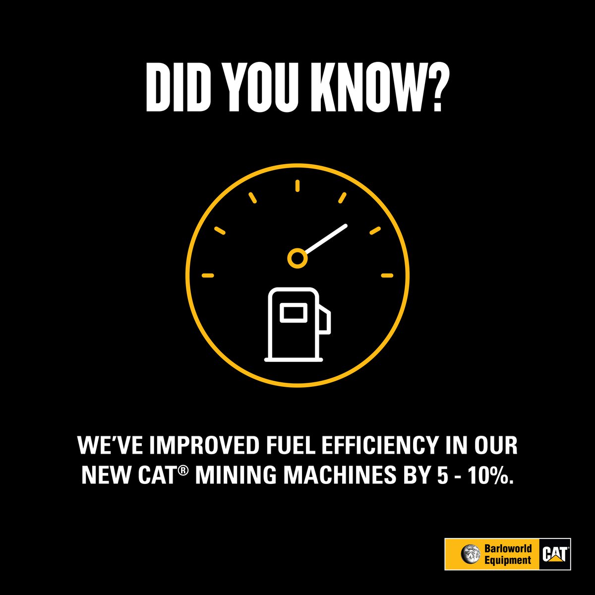 Less fuel. More haul. Every drop counts. Through efficiency improvements, Cat® mining trucks are engineered to move more with less.