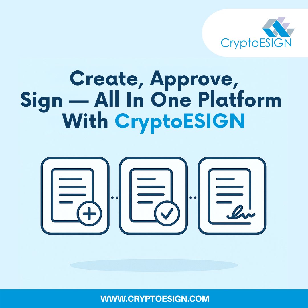CryptoESIGN_'s tweet image. Whether you’re managing internal HR forms, client contracts, vendor agreements, or government submissions, CryptoESIGN empowers you to operate smarter, faster, and with complete confidence.
cryptoesign.com
#DigitalTransformation #CryptoESIGN #PaperlessWorkflow