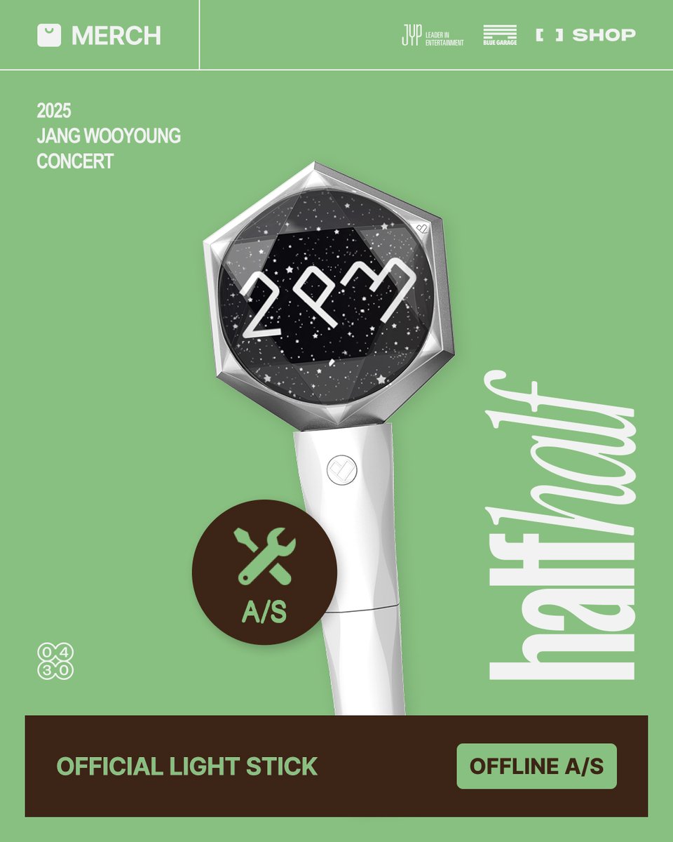 the_FANSSHOP's tweet photo. 2025 Jang Wooyoung Concert
<half half> 
OFFICIAL LIGHT STICK A/S BOOTH INFORMATION

OFFICIAL LIGHT STICK A/S 부스 운영 안내🔽
https://t.co/Q7mYXggKtB

🌐예스24라이브홀 (YES24 LIVE HALL)

#장우영 #JangWooyoung
#halfhalf
#2025_JangWooyoung_Concert https://t.co/KMKOQYsa8K