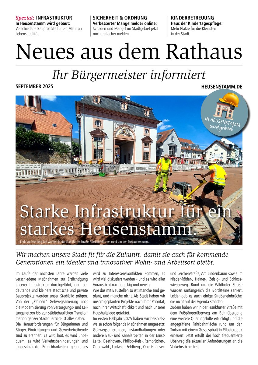 Steffen Ball (@steffenball) on Twitter photo Jetzt downloaden: Die neue Ausgabe von „Neues aus dem Rathaus #Heusenstamm – Ihr Bürgermeister informiert“: heusenstamm.de/de/buerger-und…
Im Heft finden sich Einblicke in aktuelle Projekte, Entwicklungen & Themen, die #Heusenstamm und #Rembrücken bewegen.
heusenstamm.de Jetzt downloaden: Die neue Ausgabe von „Neues aus dem Rathaus #Heusenstamm – Ihr Bürgermeister informiert“: heusenstamm.de/de/buerger-und…
Im Heft finden sich Einblicke in aktuelle Projekte, Entwicklungen & Themen, die #Heusenstamm und #Rembrücken bewegen.
heusenstamm.de