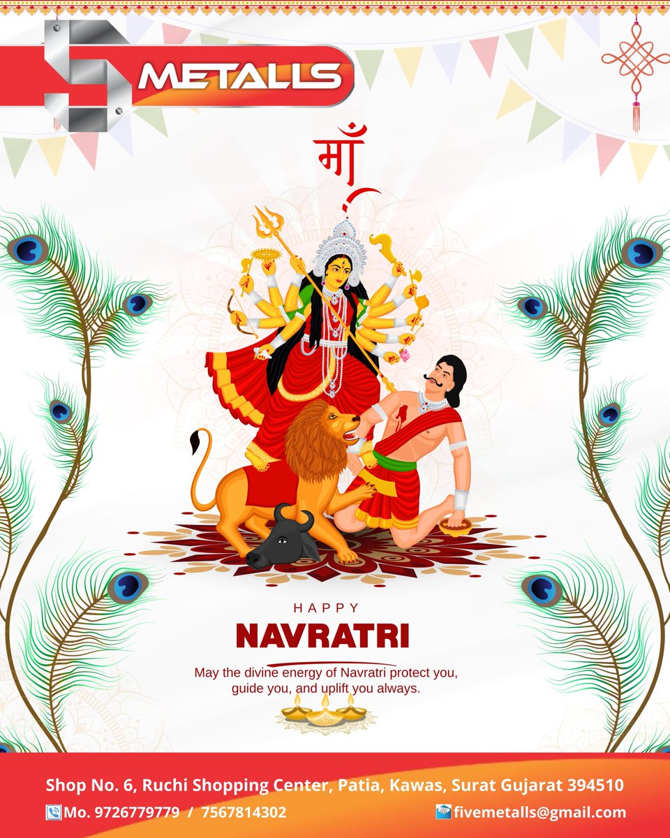 5metalls's tweet photo. ✨ This Navratri, let’s celebrate the strength of Maa Durga and the power of quality tools that make every job effortless! 
#5Metalls #Navratri2025 #DurgaMaa #IndustrialTools #HardwareBusiness #NonSparkingTools #PowerTools #HandTools #LiftingTools #SafetyFirst https://t.co/EODAyZ2Ezb