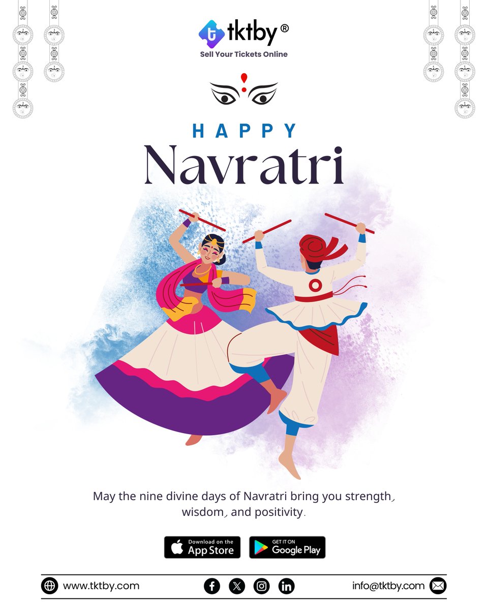 Tktby_India's tweet image. 🌸 Wishing you a vibrant and blessed #Navratri2025 💃✨
May these nine nights of devotion bring happiness, health, and positivity.
– Team TKTBY 💜

#Navratri #jaymatadi #नवरात्रि #जय_माता_दी #tktby #AsiaCup2025 #AVFC #brunardo #event #elsfest #शक्ति_उपासना #navratrifestival