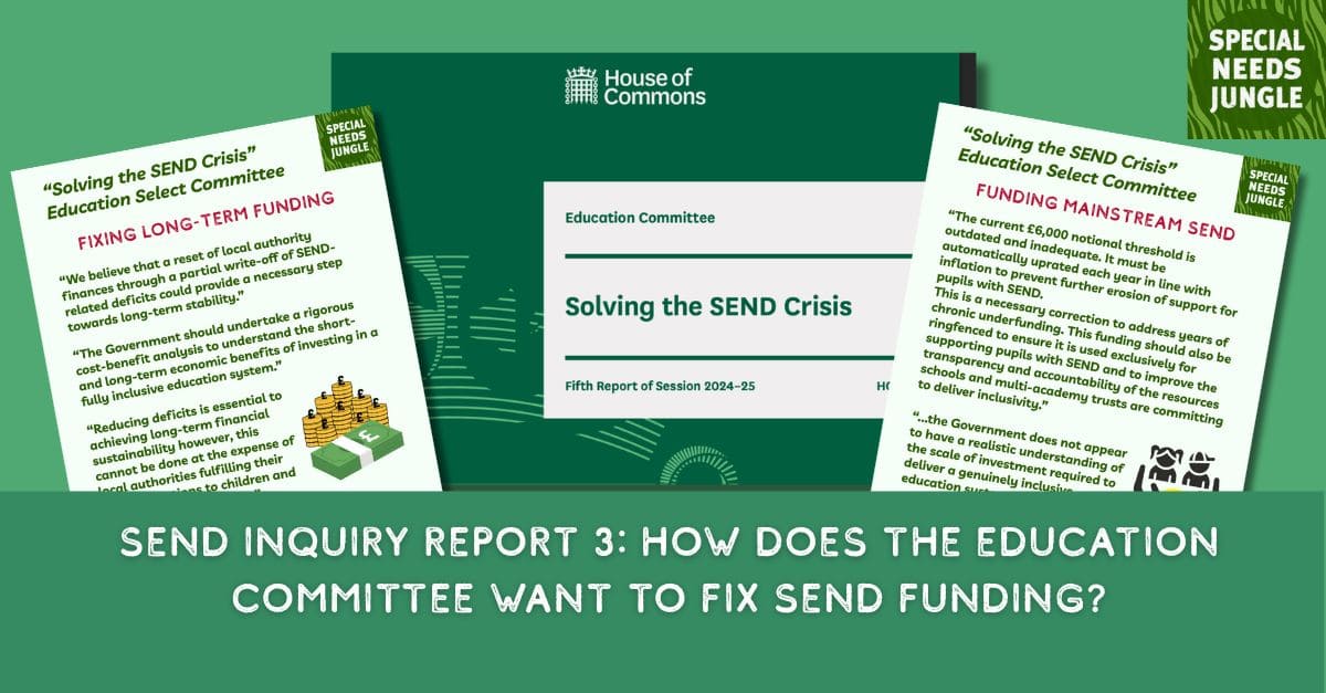 SpcialNdsJungle's tweet photo. NEW POST: Our final examination of the #SENDInquiry report looks at how does @CommonsEd  wants to fix #SEND funding. @CaptainK77  has the analysis  https://t.co/RKPjPF5xsp https://t.co/kuWTr3ZaCP