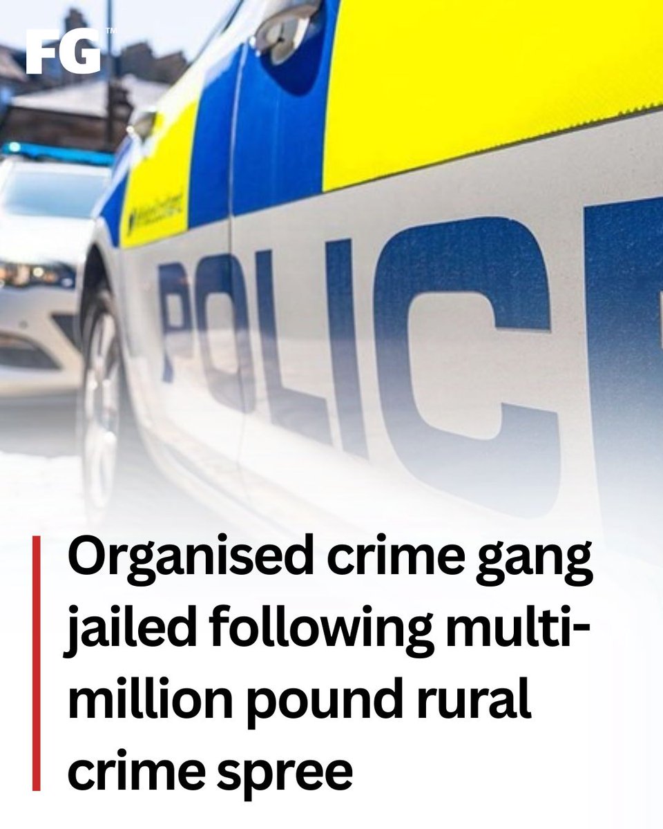 FarmersGuardian's tweet photo. 🚨 Members of an organised crime gang have been sentenced to 25 years after more than £5million of agricultural equipment was stolen during a crime spree across Shropshire and North Wales.
READ MORE: https://t.co/Za9BpqT0Ia
#ruralcrime #organisedcrime #machinery #farmtheft https://t.co/f3YzCAri4a