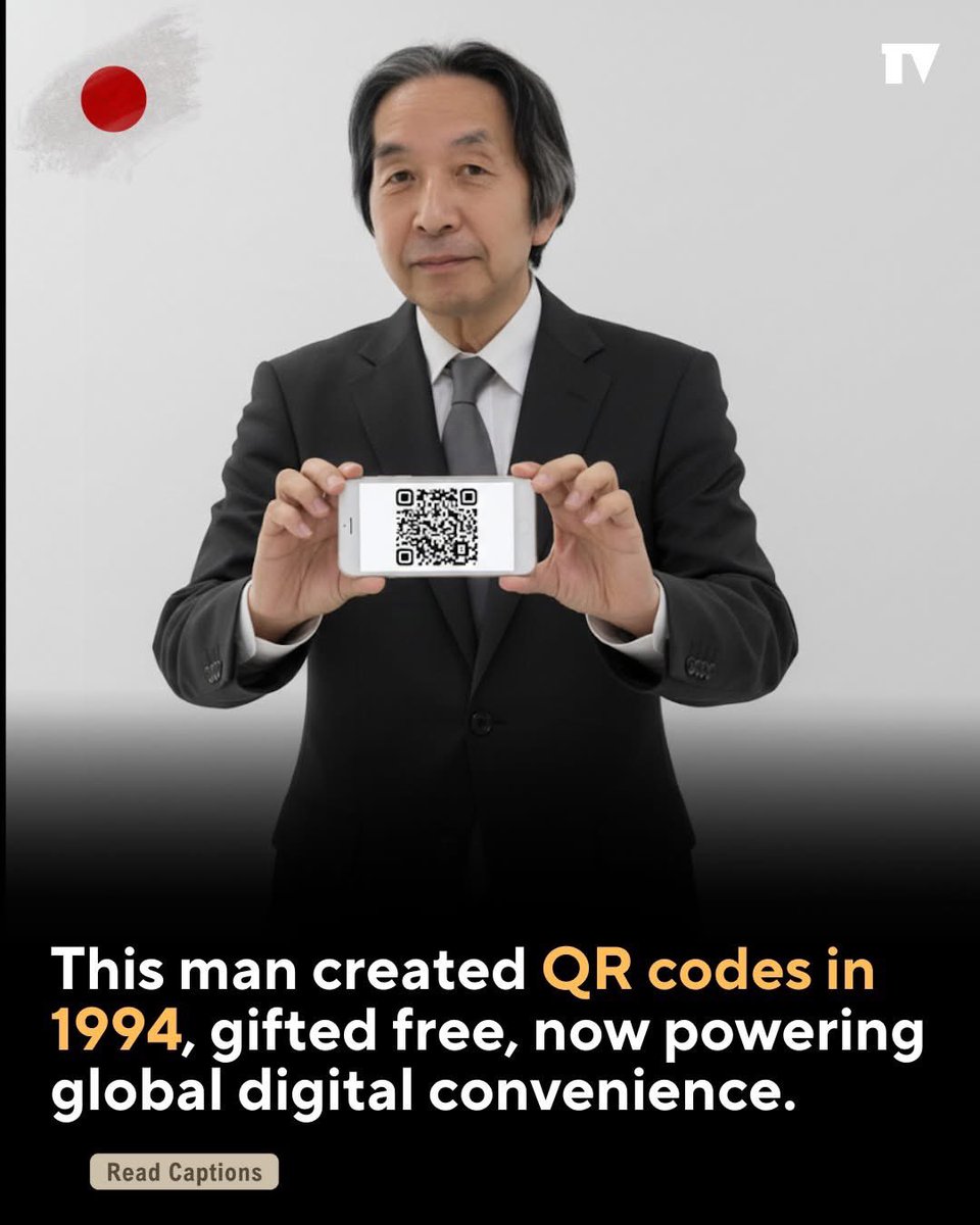 web3benchoong's tweet image. In 1994, Masahiro Hara made the QR code open & patent-free. That choice turned a factory tool into a global standard used by billions.
Web3 carries the same lesson: open and transparent systems don’t just scale — they change how society works.
Open tech wins, always.
#QRCode…