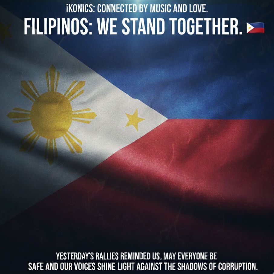 iKONPhilippines's tweet image. As iKONICs, we’re always connected by music and love, but as Filipinos, we stand together first. 🇵🇭 

Yesterday’s rallies remind us to stand together, hoping everyone is safe and sound. May our voices keep shining light against the shadows of corruption.