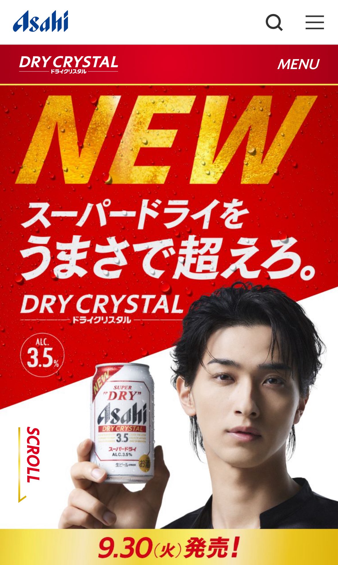 横浜流星 スーパードライクリスタル 特大ボード 横浜流星 スーパードライクリスタル 特大ボード アサヒ ドライ