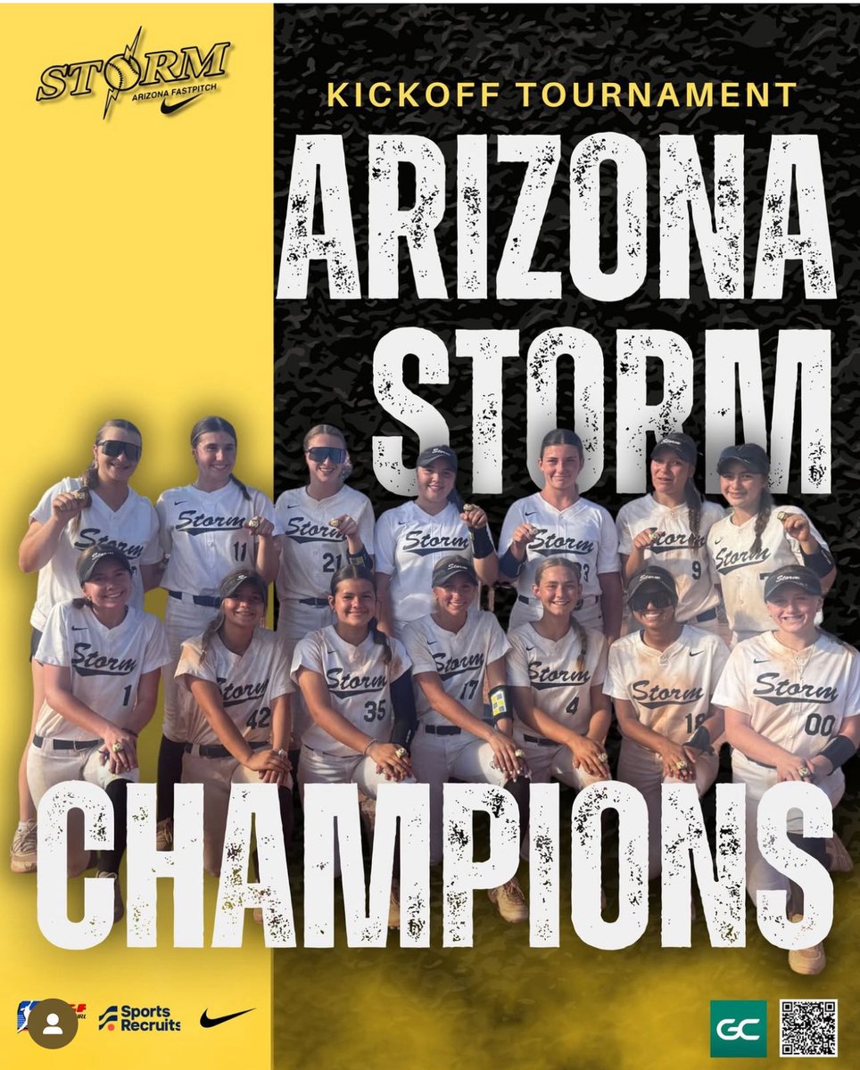 Azstormpomeroy's tweet photo. 6-0 this weekend 💪 Outscored opponents 53-7 🔥 and capped it off with a WALK-OFF to take the championship! Couldn’t be prouder of this group! 🙌 Just gettin started...#azstorm #azstormpomeroy https://t.co/H4leG28GEC