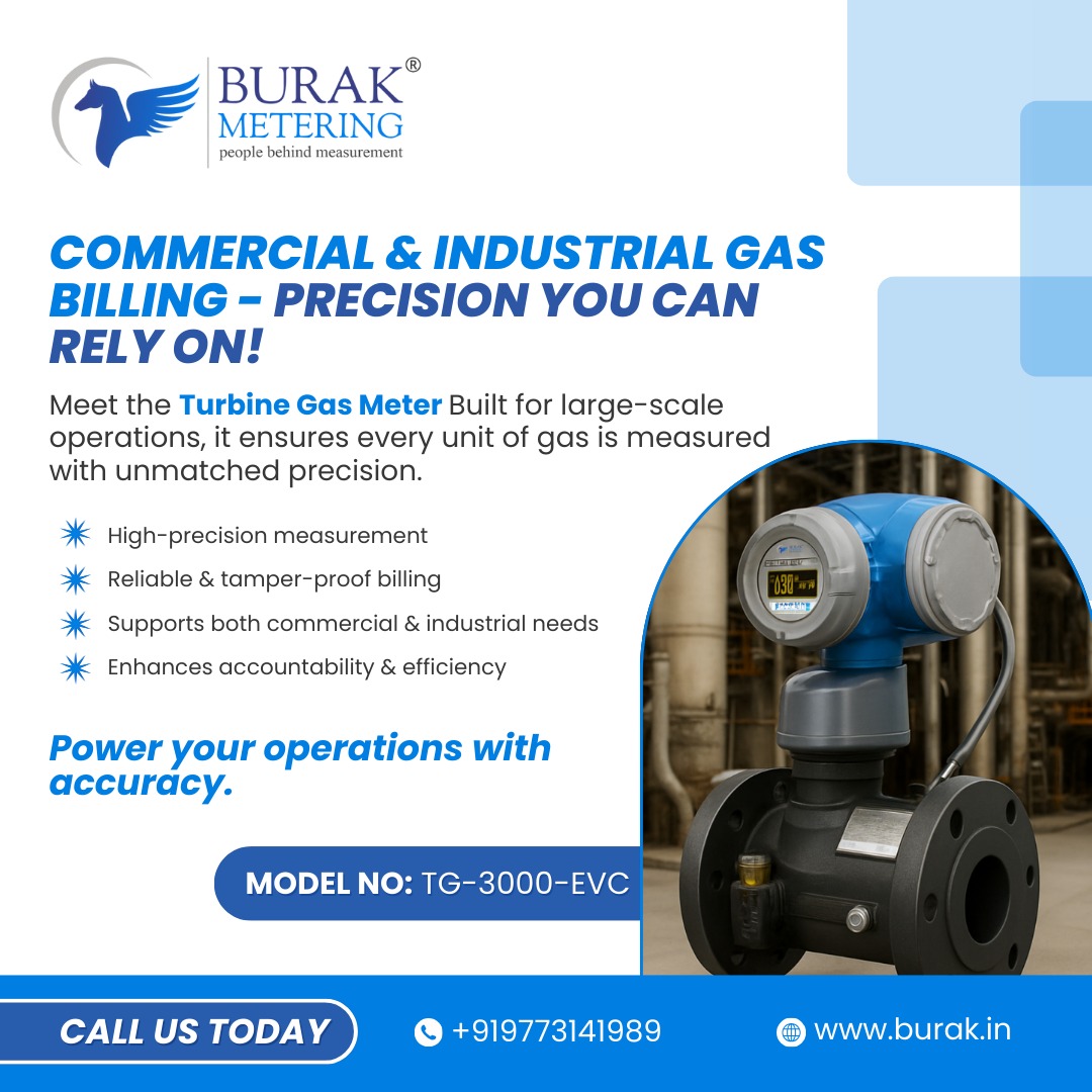 burakmetering's tweet image. ⛽ Reliable Gas Billing – Precision You Trust! ⚡
Burak TG-3000-EVC Turbine Gas Meter ensures accurate measurement and smooth billing. ✅
🌐 burak.in
#burakmetering #flowmeter #gasmetermanufacturer #turbinegasmeter