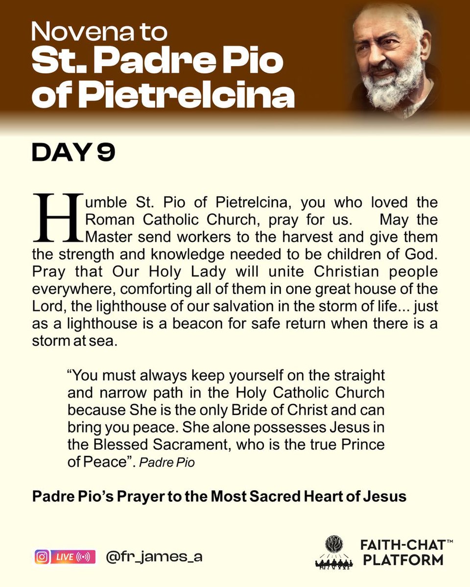 frjamesa's tweet photo. In the Name of the Father and of the Son and of the Holy Spirit. Amen

I. O my Jesus, you have said: “Truly I say to you, ask and it will be given you, seek and you will find, knock and it will be opened to you.” Behold I knock, I seek and ask for the grace of [insert your intention.]
Our Father...Hail Mary...Glory be to the Father...Sacred Heart of Jesus, I place all my trust in you.

II. O my Jesus, you have said: “Truly I say to you, if you ask any thing of the Father in my name, He will give it to you.” Behold, in your name, I ask the Father for the grace of [insert your intention.]
Our Father...Hail Mary...Glory be to the Father...Sacred Heart of Jesus, I place all my trust in you.

III. O my Jesus, you have said: “Truly I say to you, heaven and earth will pass away but my words will not pass away.” Encouraged by your infallible words I now ask for the grace of [insert your intention.]

Our Father...Hail Mary...Glory be to the Father...Sacred Heart of Jesus, I place all my trust in you.

O Sacred Heart of Jesus, for whom it is impossible not to have compassion on the afflicted, have pity on us miserable sinners and grant us the grace which we ask of you, through the Sorrowful and Immaculate Heart of Mary, your tender mother and ours.

Say the Hail, Holy Queen and add: St. Joseph, foster father of Jesus, pray for us.

In the Name of the Father and of the Son and of the Holy Spirit. 🙏🏽