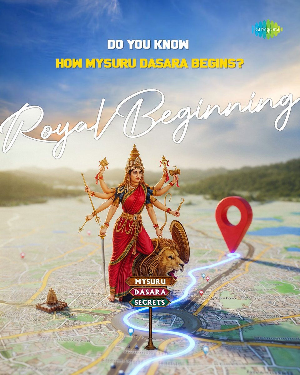 saregamasouth's tweet photo. Swipe to know how Mysuru Dasara starts & recreate your festive vibe with the prompt! 😍
#Dasara2025 #MysuruDasara #MysoreDussehra #MaxTheMovie #MaximumMass https://t.co/L4zUDD1sq2