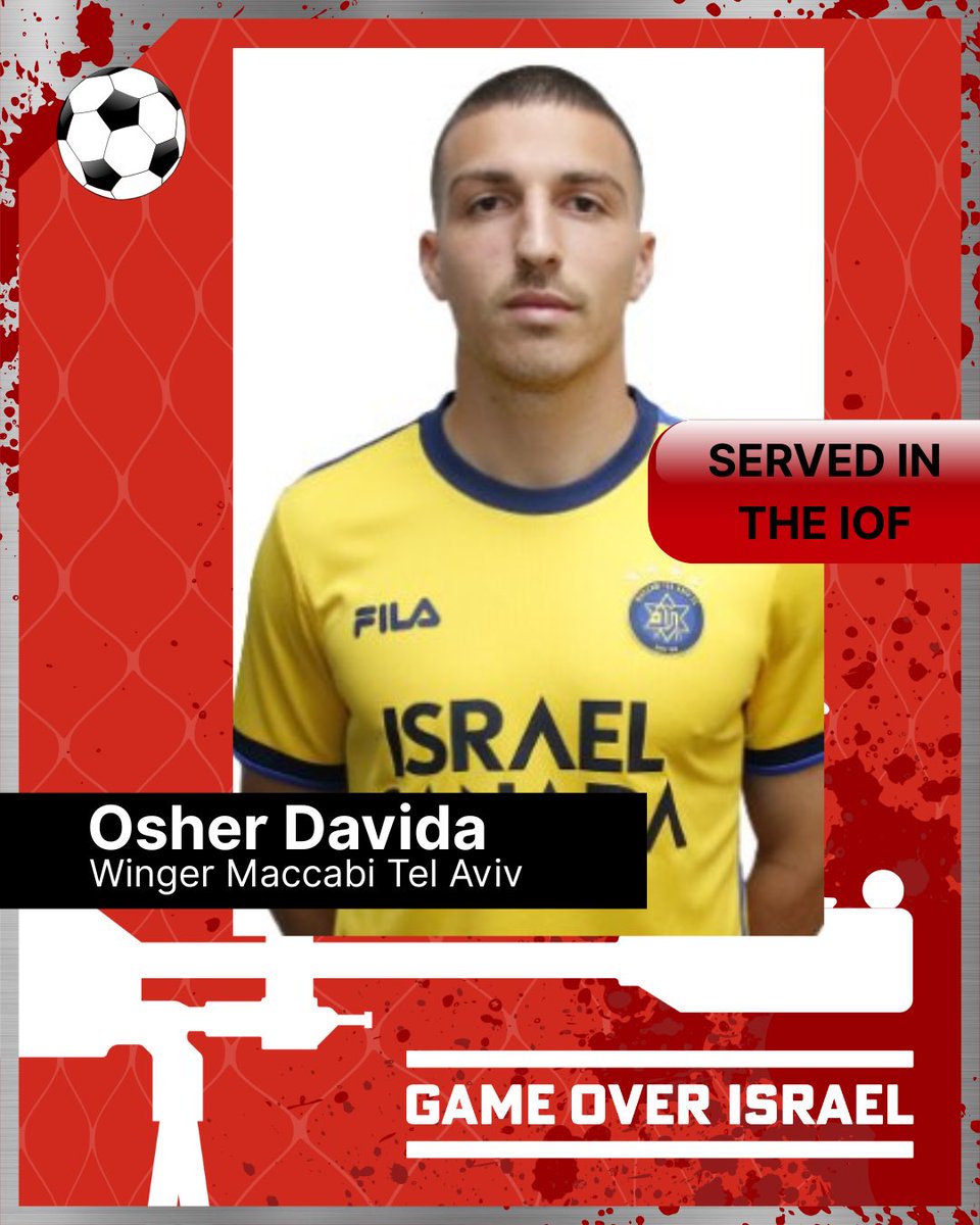gameover_israel's tweet image. These are not footballers. They are soldiers of occupation, apartheid, and genocide. Israeli players serve an army that kills children, athletes, and bombs stadiums. They have no place on European pitches. Ban them. Flood the Federation. Gameoverisrael.com

#GameOverIsrael