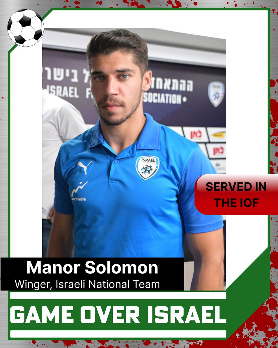 gameover_israel's tweet image. These are not footballers. They are soldiers of occupation, apartheid, and genocide. Israeli players serve an army that kills children, athletes, and bombs stadiums. They have no place on European pitches. Ban them. Flood the Federation. Gameoverisrael.com

#GameOverIsrael
