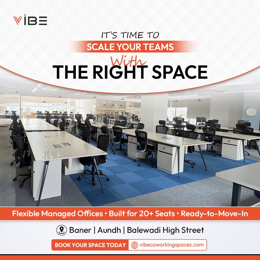 vibe_cowork's tweet image. Expanding your team? 
@vibe_cowork offers ready-to-move offices for 20+ seats.

📍 Baner | Aundh | Balewadi High Street
Book your office today!
🌐 vibecoworkingspaces.com
📞 +91 820 834 1339

#vibecoworkingspaces #managedoffice #managedofficespaces #officespace #office #workspace