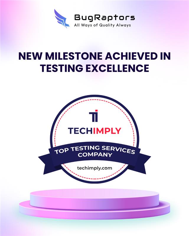 BugRaptors's tweet image. Another milestone unlocked! 

BugRaptors has been recognized by @techimply as a Top Testing Services Company.

Proud to keep raising the bar in quality, precision &amp;amp; innovation in software testing. 

#BugRaptors #TestingExcellence #TopTestingCompany #TechImply #SoftwareTesting