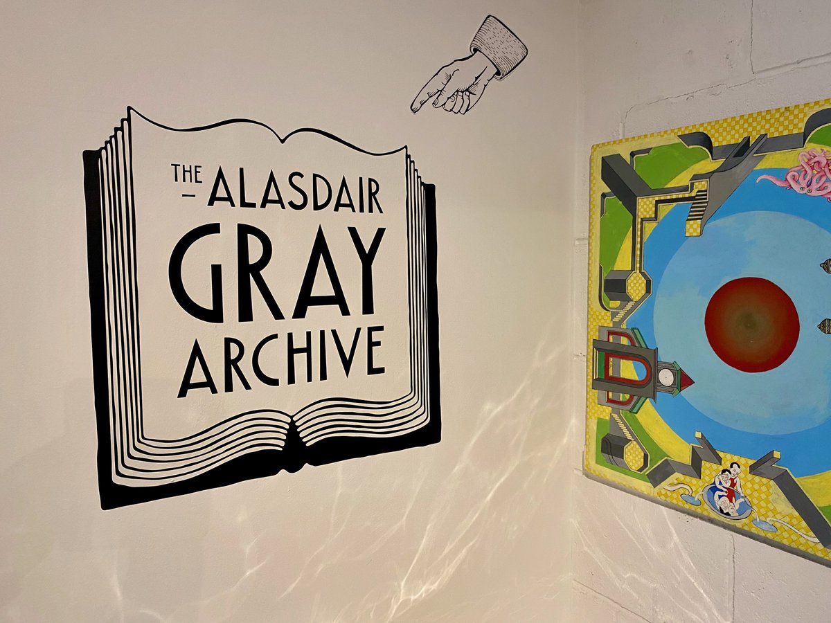 Jim and I had a great time at Doors Open Days when we visited the Alasdair Gray Archive. Sorcha Dallas, custodian, has created an amazing tribute to this wonderful man and incredibly talented writer and artist. <a href="/SongwritingMagc/">Songwriting Magic with Jim Byrne</a> <a href="/GraySorcha/">Sorcha Dallas Gray</a> <a href="/AGrayArchive/">The Alasdair Gray Archive</a>