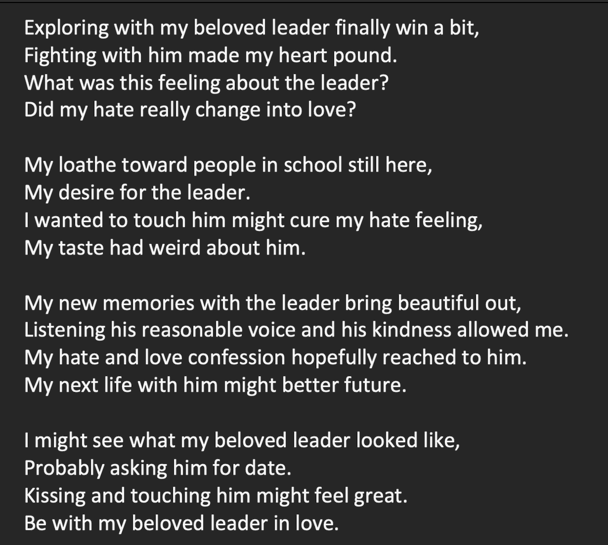 Next, my poem of Eitaku week, Day 6! I chose 2nd Scenario because that's all I can remember. 

#eitakuweek2025