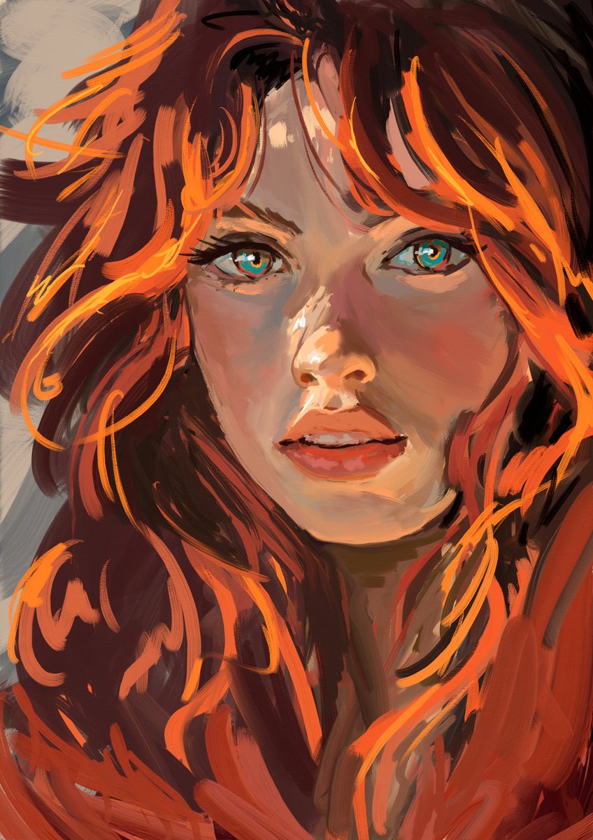 onedoomedrabbit's tweet photo. drink and draw #painting #rebelle7pro @escapemotions #red #fire https://t.co/2GguLWwbCl