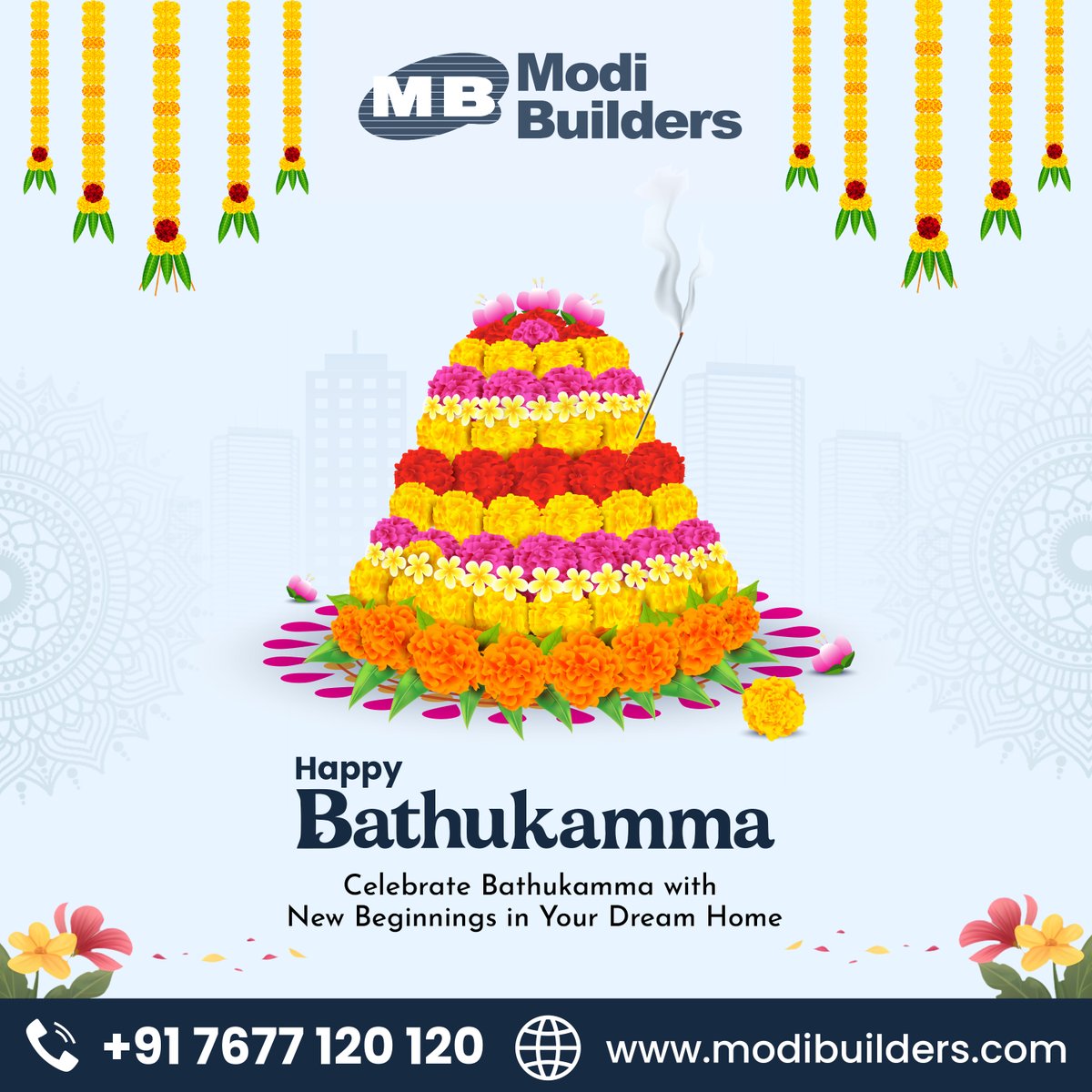ModiBuildersHyd's tweet image. Let’s celebrate togetherness, traditions, and the vibrant spirit of Telangana.
May this Bathukamma bring happiness, prosperity, and harmony to your homes. #ModiBuilders #Bathukamma #BathukammaFestival #TelanganaCulture #FloralFestival #CelebratingTradition #ColorfulTelangana