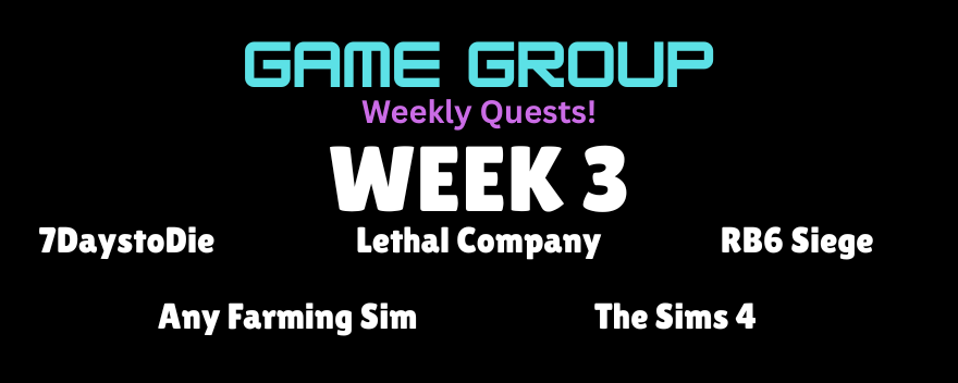 GameGroupDisc's tweet photo. Whaddup my gamers back again for another set of WEEKLY Challenges! This time including #7DaystoDie #RB6Siege #FarmingSim #LethalCompany #TheSims4 Complete challenges and submit proof to earn $Steam mulah! More Info below!

https://t.co/BteJTL5q04 https://t.co/77zYT3fpWr