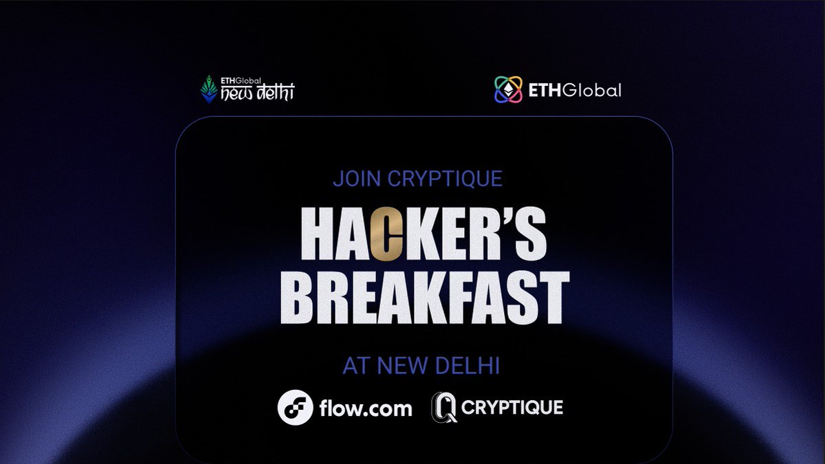 cryptiqueio's tweet image. 🥞 Builders, founders, hackers everyone’s welcome.
@flow_blockchain x @cryptiqueio Builder Breakfast
📍 Dwarka | Fri, Sept 26 | 9AM–12PM
🍴 Buffet breakfast to fuel your hack
🧠 Flow & Cryptique insights
💰 Prep for Flow’s $10k bounties
👉 RSVP: luma.com/ik2tidq8