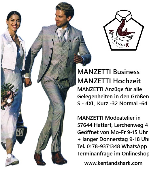 kentandshark.de ist dein Fachgeschäft für Herrenanzüge. Wir haben uns auf alle Größen spezialisiert, von Standardmaßen bis hin zu Übergrößen bis 12XL.

Unseren Laden findest du im Westerwald, zwischen der A3 und A45, am Lerchenweg 4 in 57644 Hattert (bei Hachenburg).