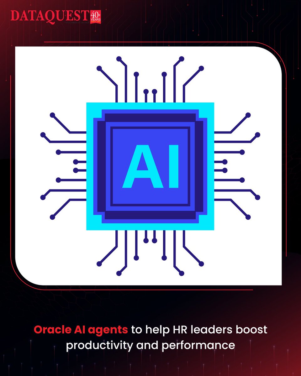 dataquestindia's tweet image. Oracle Fusion Cloud Applications to automate workflows, guide careers, and improve talent management across the employee lifecycle
Read More: dqindia.com/news/oracle-ai…
#dataquest #oracleAI #AI #Aiagent #HR #productivity @Oracle