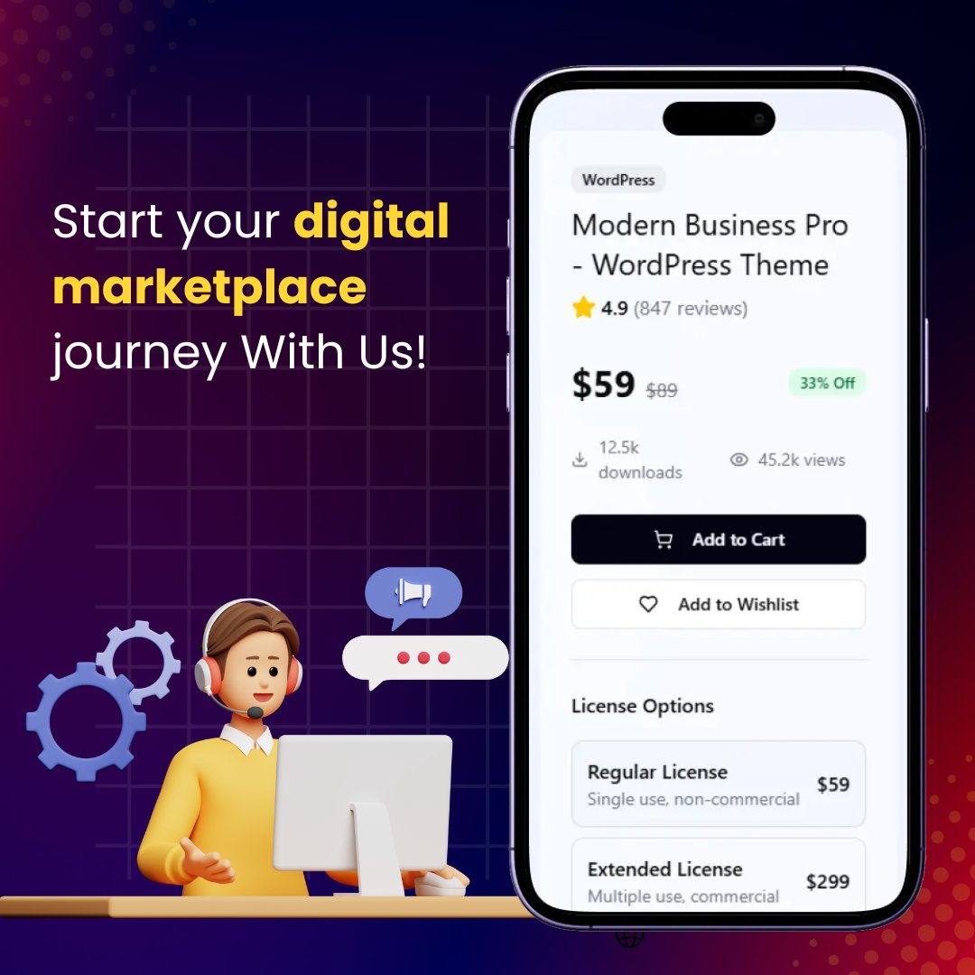 SangVishTech's tweet image. Build your own online marketplace in no time! Our Digital Marketplace Script is the smart, ready-made solution for entrepreneurs. 

Visit: sangvish.com/themeforest-cl…

#MarketplaceScript #Ecommerce #digitalmarketplacescript #business #startups