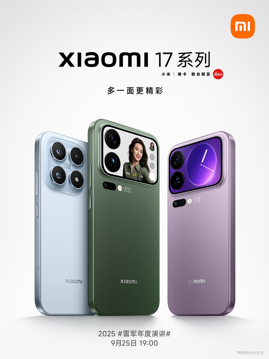 91mobiles's tweet image. Xiaomi 17 series design officially revealed! From left to right: Xiaomi 17, Xiaomi 17 Pro Max, and Xiaomi 17 Pro. 

Xiaomi 17 Pro will be a compact flagship, smaller than its predecessor, the Xiaomi 15 Pro.

What do you think of the design?