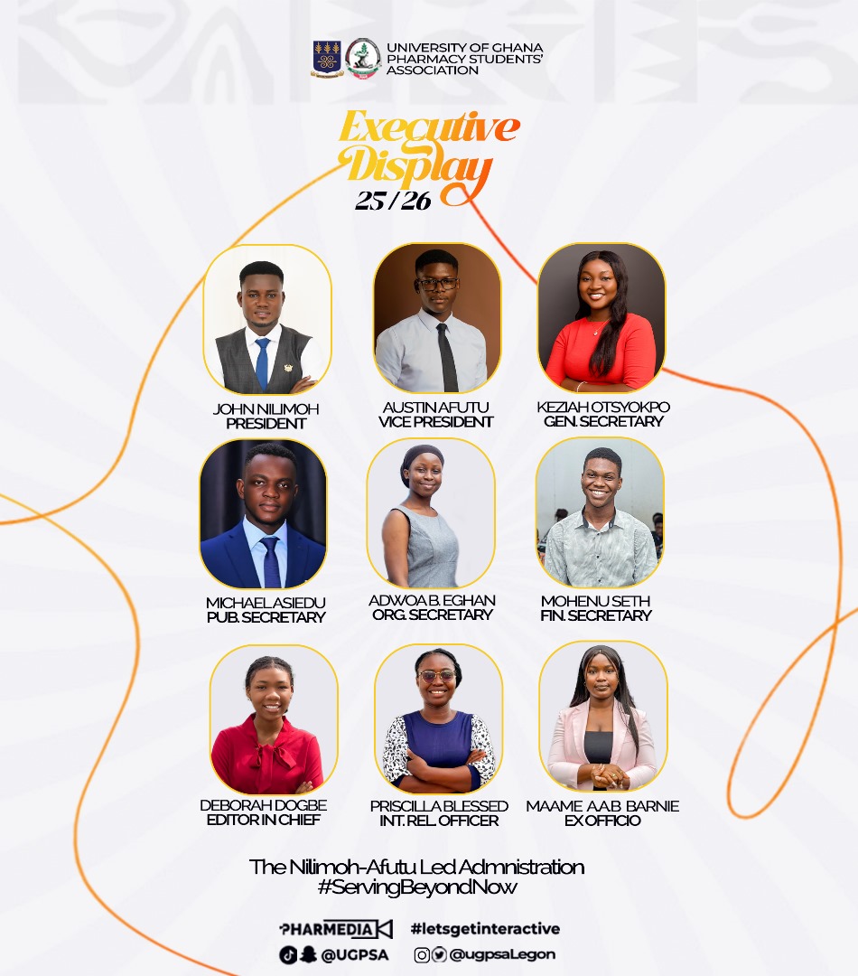✨ Meet the Faces of Leadership ✨
Introducing the UGPSA Executives for the 2025/2026 Academic Year — The Nilimoh–Afutu Administration! 💊📚

Driven. Dynamic. Dedicated.
Together, they’re ready to raise the banner of excellence higher than ever. 🚀