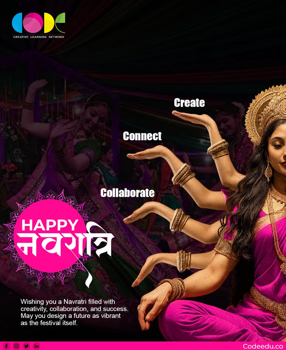 codeeduofficial's tweet image. May this Navratri inspire new ideas, bright opportunities, and endless celebrations. Wishing everyone a season filled with happiness and success.
#CODEEDU #CreativeLearning #Navratri2025 #HappyNavratri #FestivalOfJoy #NavratriCelebration #VibrantNavratri