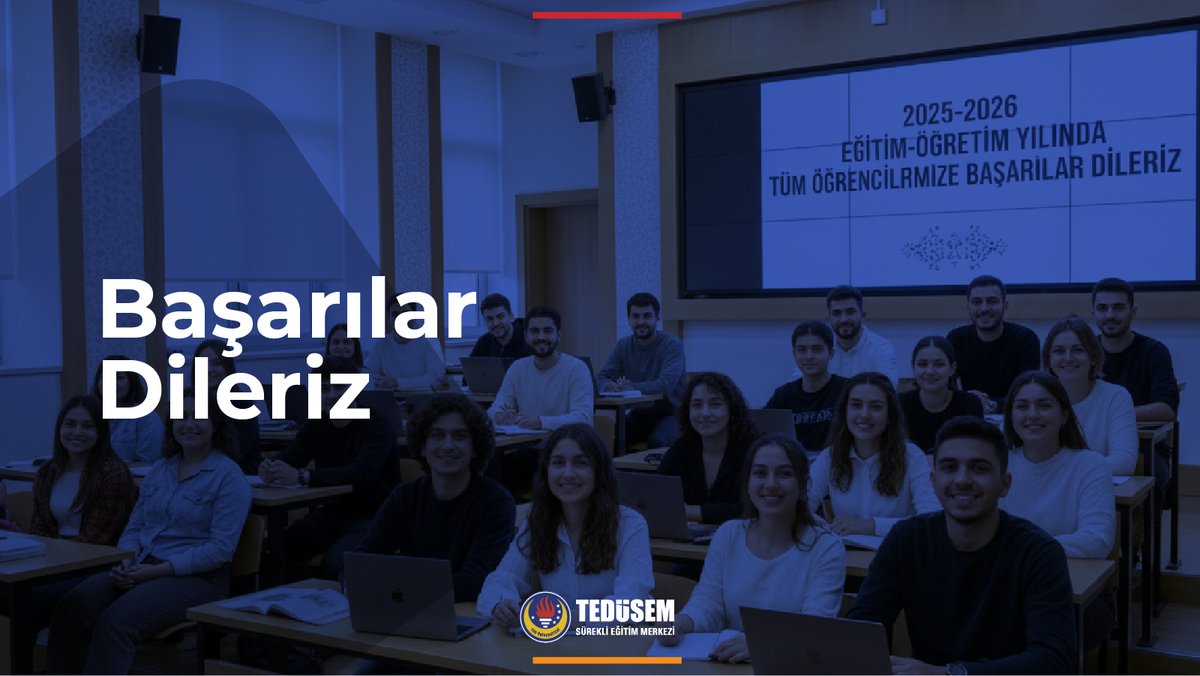 BAŞARILARLA DOLU BİR YIL OLSUN 
Harika bir akademik yıl sizi bekliyor.
TED Üniversitesi Sürekli Eğitim Merkezi olarak, uzman kadromuz ve eğitim programlarımızla bu yolculukta her zaman yanınızdayız.