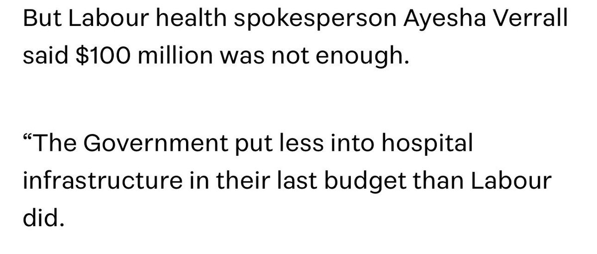 SimeonBrownMP's tweet photo. Some facts for the Labour Party.

1. National allocated more than $1 billion of new health infrastructure funding in Budget 2025.

2. Labour allocated $0 of new health infrastructure funding when Chris Hipkins was Prime Minister. https://t.co/HOLXWXRxne