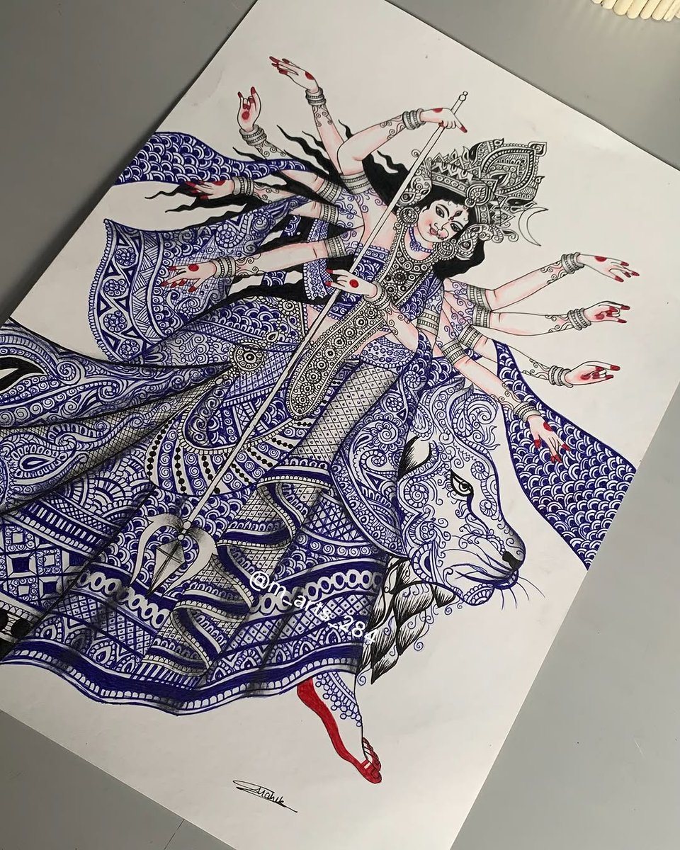 BeautyofIndia9's tweet image. Mesmerizing art of Maa Durga 🔥
